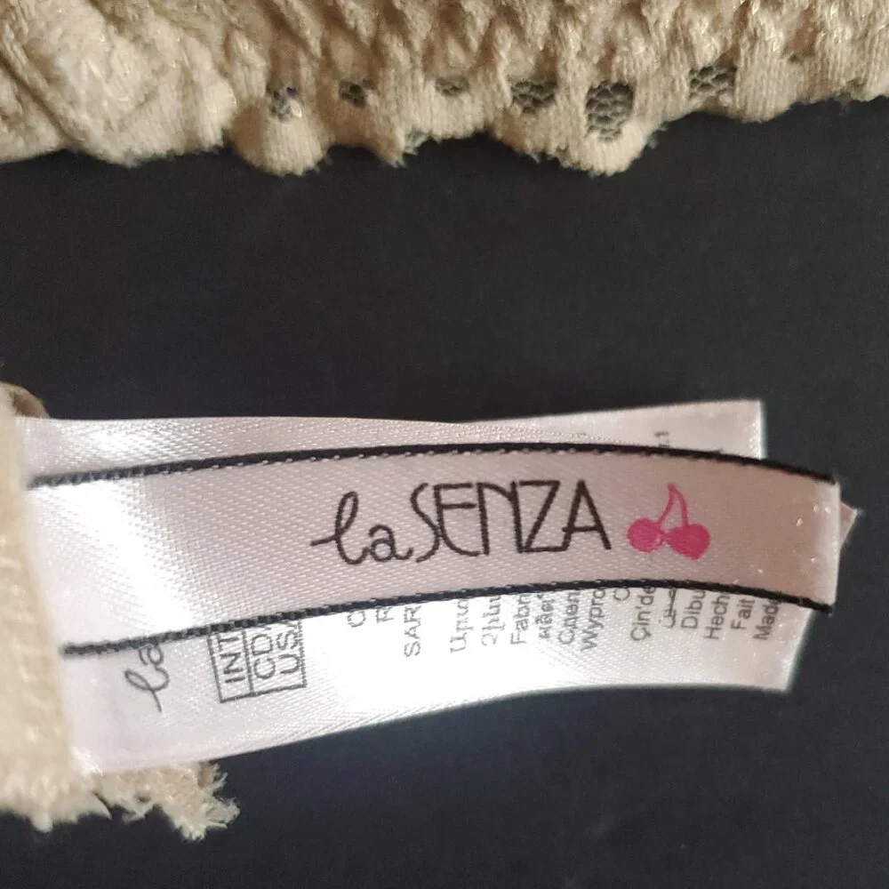 LA SENZA Lingerie Cream Lace Halter Underwire Bra Style 34C Very Good Condition - Picture 9 of 10
